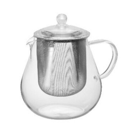 Skleněná konvice na čaj Hario Leaf Teapot s hlubokým sítkem, celkový pohled Skleněná konvice na čaj Hario Leaf Teapot s hlubokým sítkem, celkový pohled