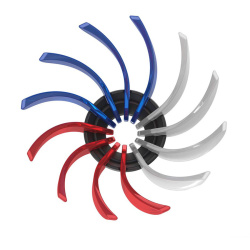 Suiren Tricolor z boku s barevnými žebry Suiren Tricolor z boku s barevnými žebry