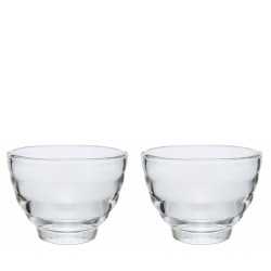 Dvojice skleněných šálků Hario HU-2 po 170 ml, celkový pohled