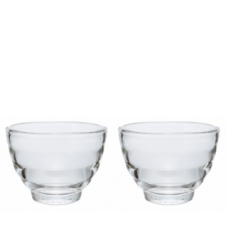 Dvojice skleněných šálků Hario HU-2 po 170 ml, celkový pohled