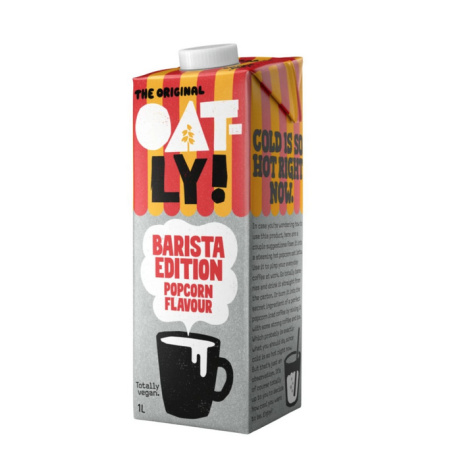 Oatly Barista Popcorn, ovesný nápoj s popcornovou příchutí, 1 l