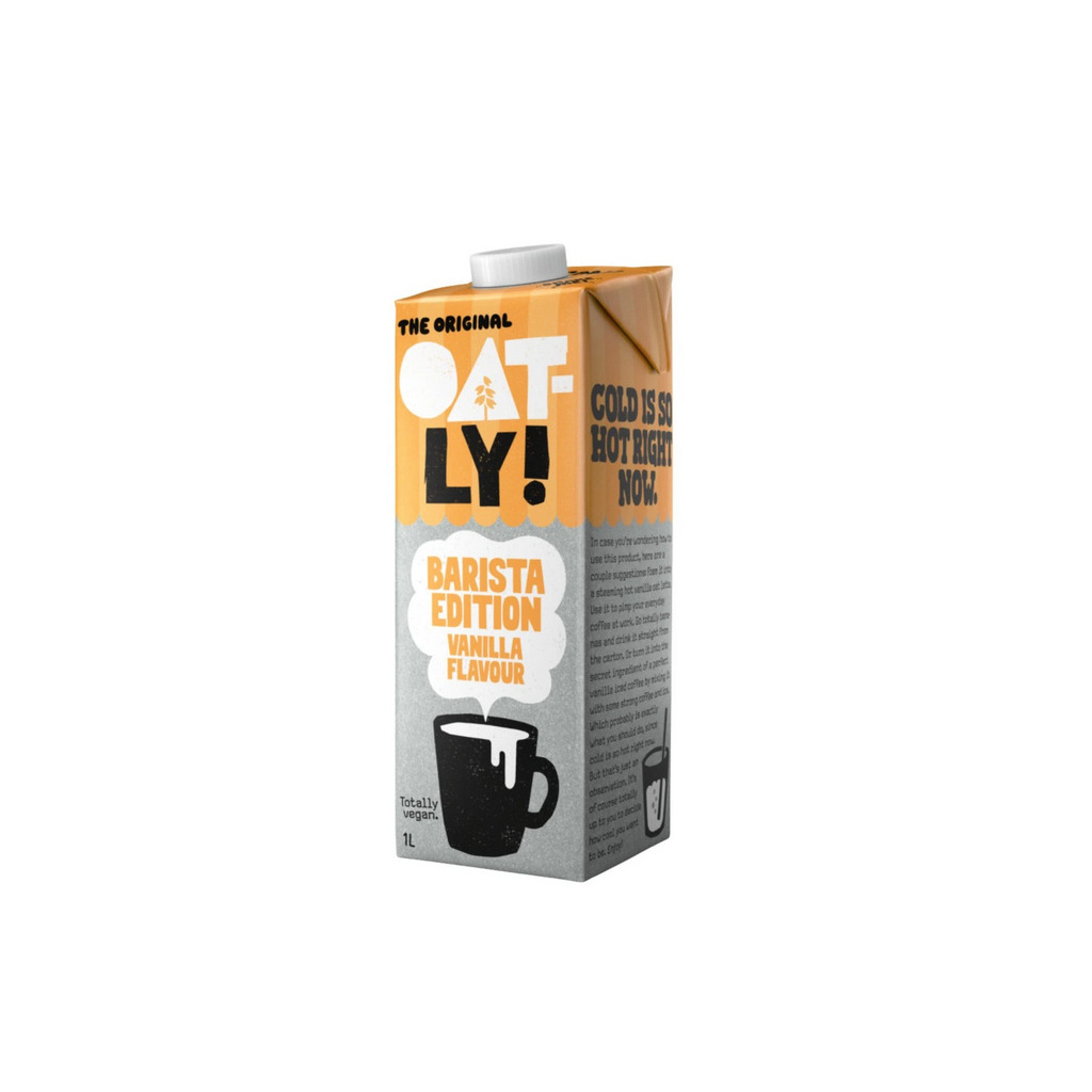 Ovesný nápoj Oatly Barista s vanilkovou příchutí v krabici 1 l