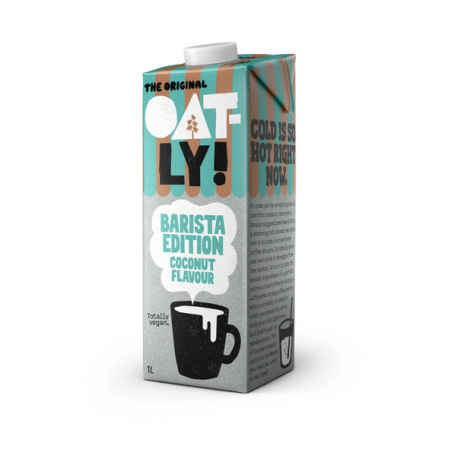 Oatly Barista Kokos, ovesný nápoj s kokosovou příchutí, litrové balení