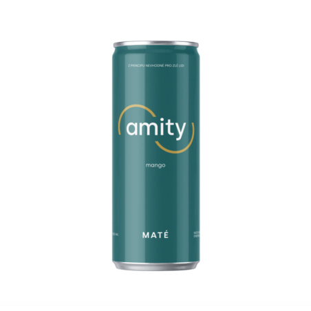 Maté nápoj Amity s příchutí manga, plechovka 330 ml