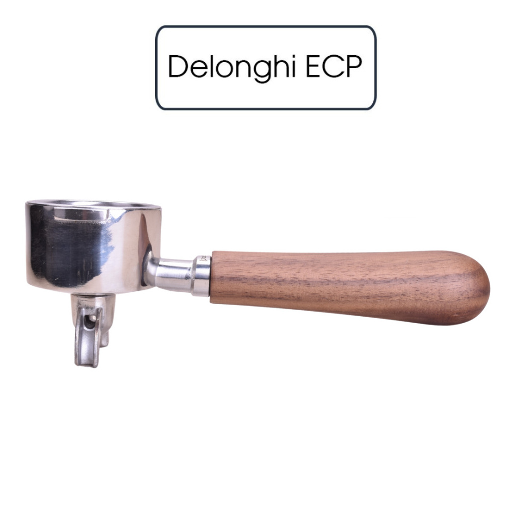 Portafilter JoeFrex pro De'Longhi ECP s dřevěnou rukojetí, celkově