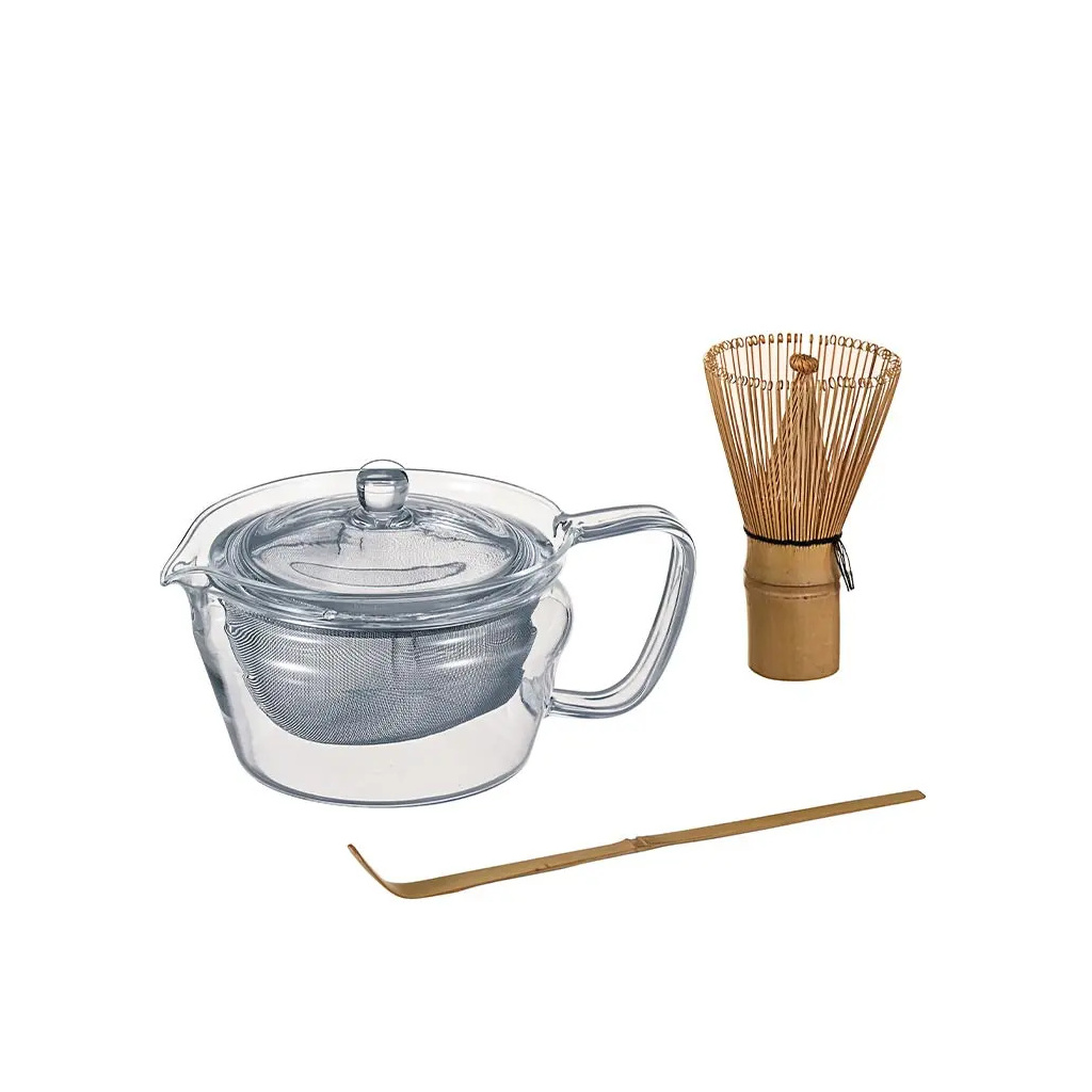 Sada Hario Zen Matcha Set v čirém provedení, celkový pohled Sada Hario Zen Matcha Set v čirém provedení, celkový pohled