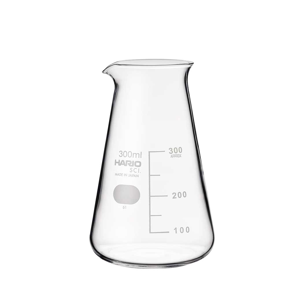 Laboratorní kádinka Hario Conical Beaker z varného skla, celkově