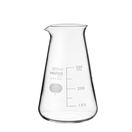 Laboratorní kádinka Hario Conical Beaker z varného skla, celkově