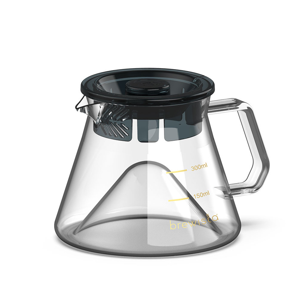 Skleněný server Brewista X Series M o objemu 300 ml, celkově Skleněný server Brewista X Series M o objemu 300 ml, celkově