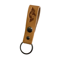 Hnědá kožená klíčenka Comandante Leather Keyring