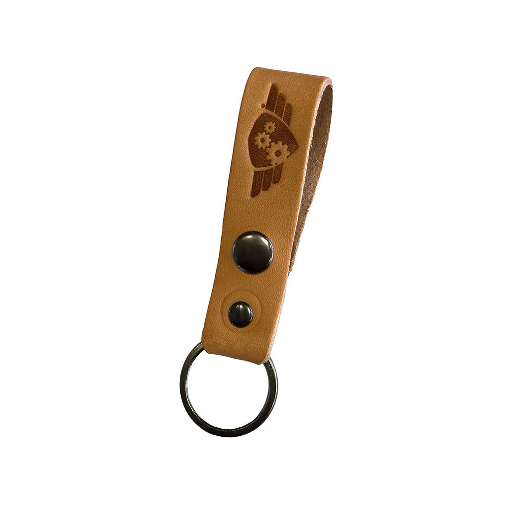 Hnědá kožená klíčenka Comandante Leather Keyring