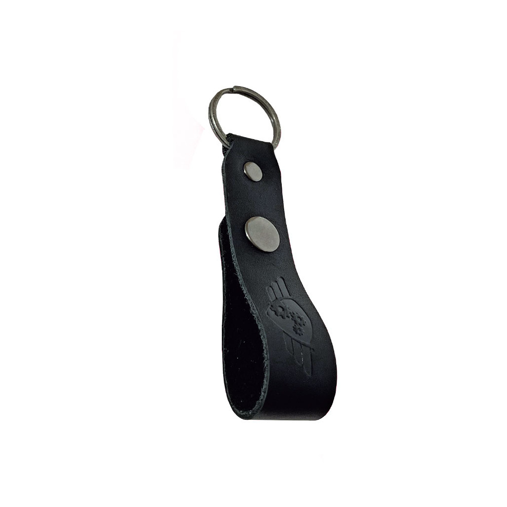 Černá kožená klíčenka Comandante Leather Keyring