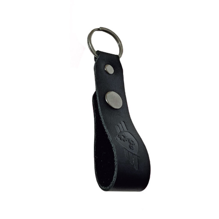 Černá kožená klíčenka Comandante Leather Keyring