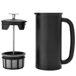 Matně černý french press Espro P7 s dvojitým mikrosítkem, celkově