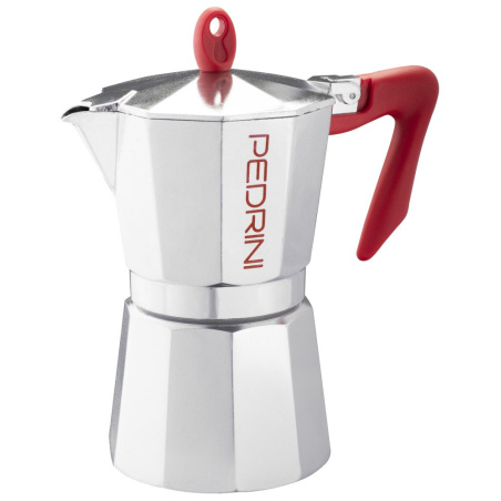 Červená moka konvička Pedrini Kaffettiera Brillant