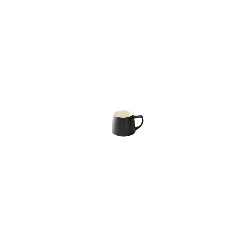 Černý porcelánový hrnek Origami AromaCup o objemu 200 ml, celkový pohled