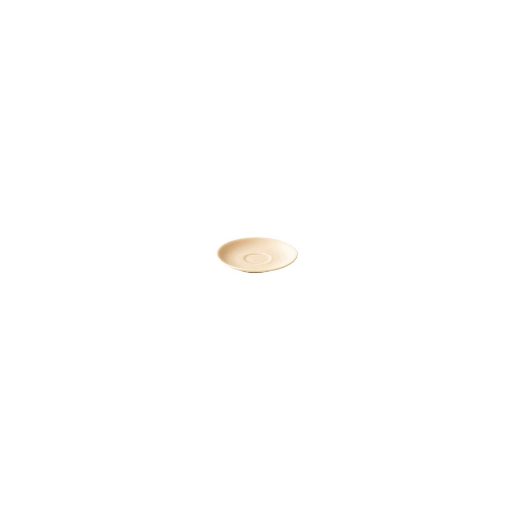 Sada tří matně béžových espresso podšálků Origami, celkový pohled