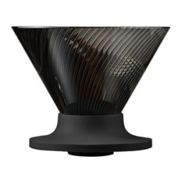 Plastový dripper Hario V60 NEO 02 v černém provedení s balením 40 filtrů