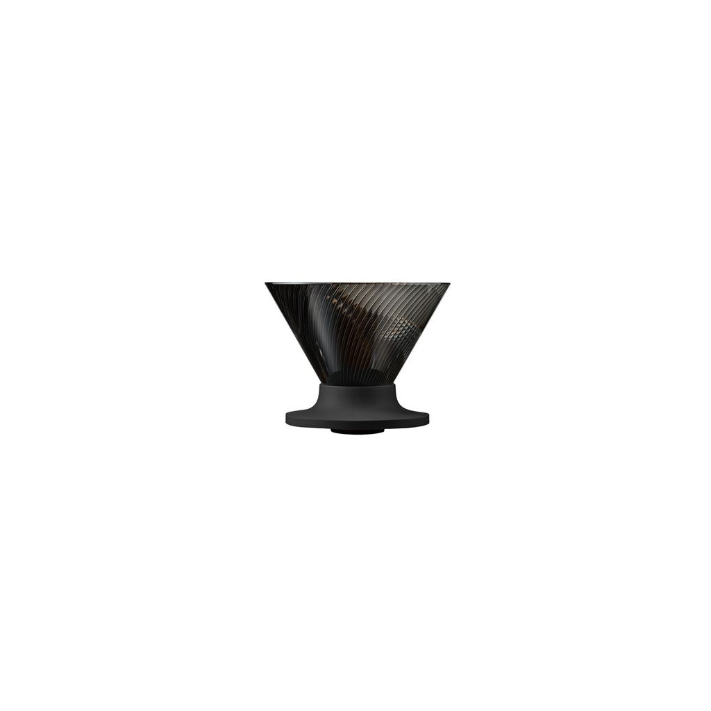 Plastový dripper Hario V60 NEO 02 v černém provedení s balením 40 filtrů