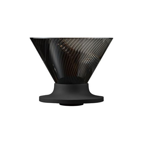 Plastový dripper Hario V60 NEO 02 v černém provedení s balením 40 filtrů