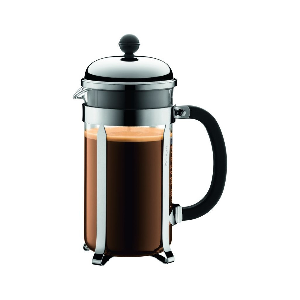 Chromový french press Bodum Chambord o objemu 1 000 ml, celkový pohled