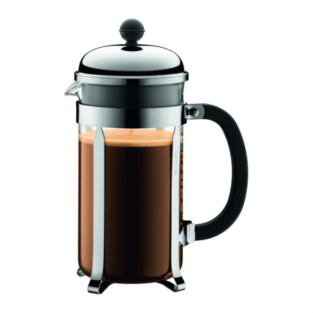 Chromový french press Bodum Chambord o objemu 1 000 ml, celkový pohled