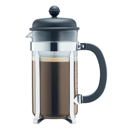 Černý french press Bodum CAFFETTIERA o objemu 1 000 ml, celkový pohled