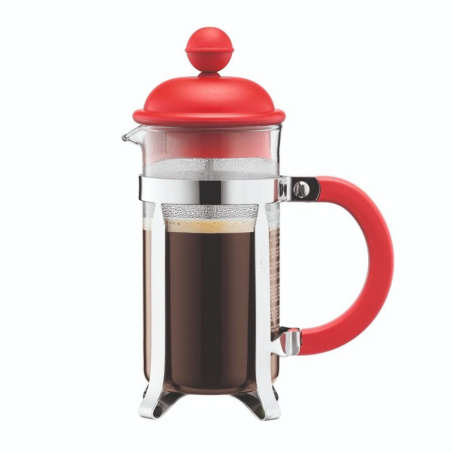 Červený french press Bodum CAFFETTIERA s objemem 350 ml, celkový pohled