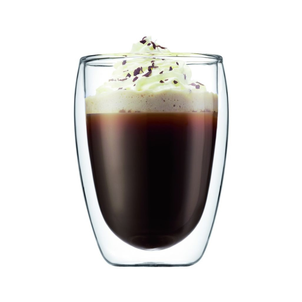 Dvě dvoustěnné sklenice Bodum PAVINA o objemu 350 ml, celkový pohled