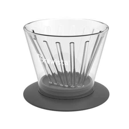 Dvoustěnný skleněný dripper Brewista Smart Dripper Flat V, celkový pohled