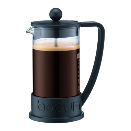 Černý french press Bodum BRAZIL s objemem 350 ml, celkový pohled