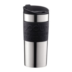 Černý termohrnek BODUM TRAVEL MUG SS s objemem 350 ml, celkový pohled