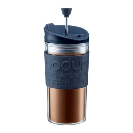 Černý plastový cestovní french press Bodum Travel Press, objem 350 ml