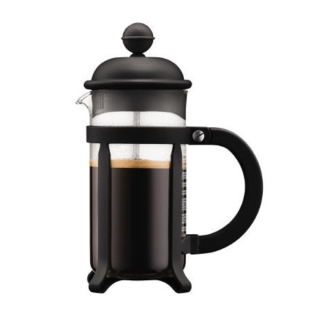 Černý french press Bodum Java pro tři šálky, celkový pohled