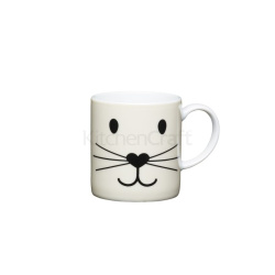 Porcelánový šálek na espresso Kitchen Craft s motivem kočičí tváře