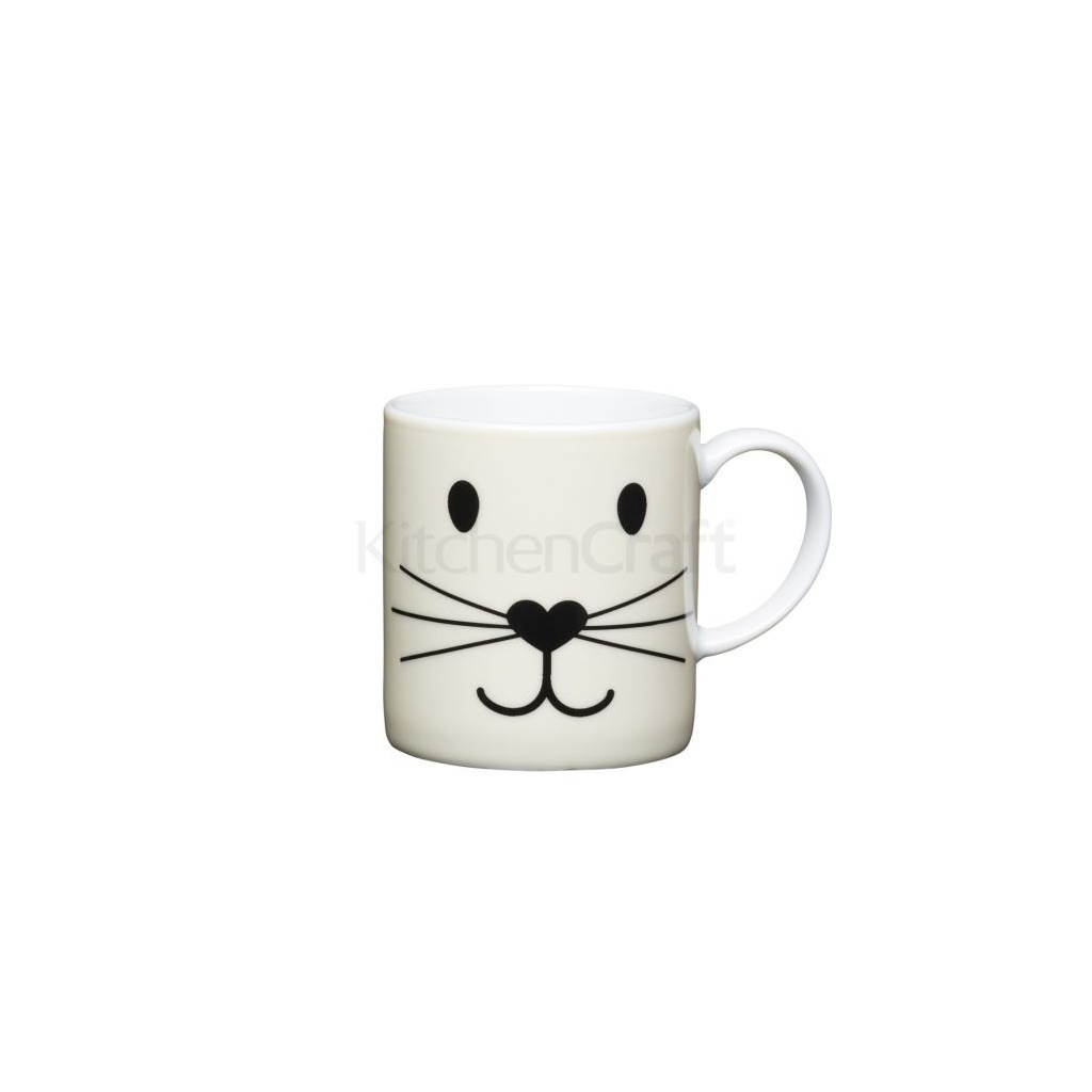 Porcelánový šálek na espresso Kitchen Craft s motivem kočičí tváře