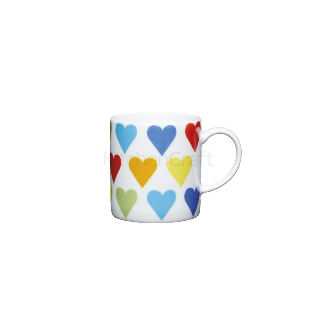 Porcelánový espresso šálek Kitchen Craft se vzorem srdíček
