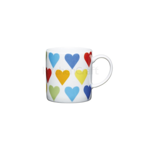 Porcelánový espresso šálek Kitchen Craft se vzorem srdíček