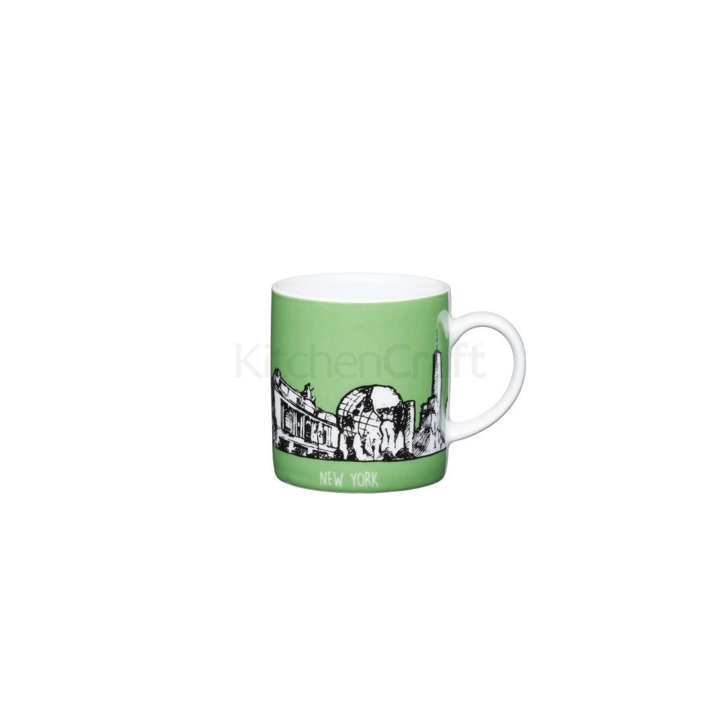 Porcelánový šálek na espresso Kitchen Craft Porcelain s nápisem New York