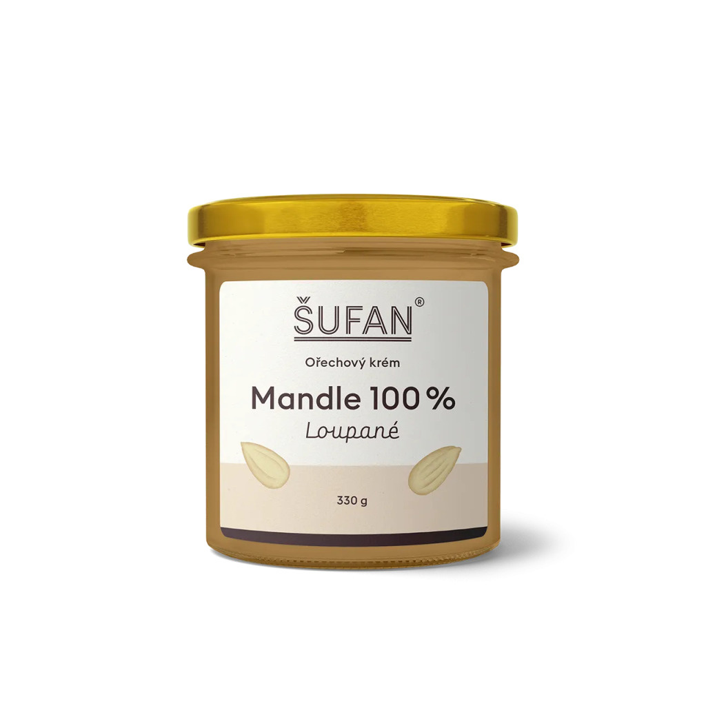 Máslo z loupaných mandlí ŠUFAN ve sklenici