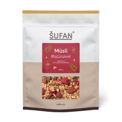 Malinové müsli ŠUFAN, celkový pohled na obal
