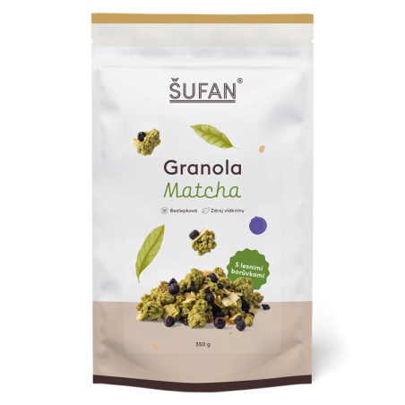 Bezlepková granola ŠUFAN s příchutí Matcha, balení