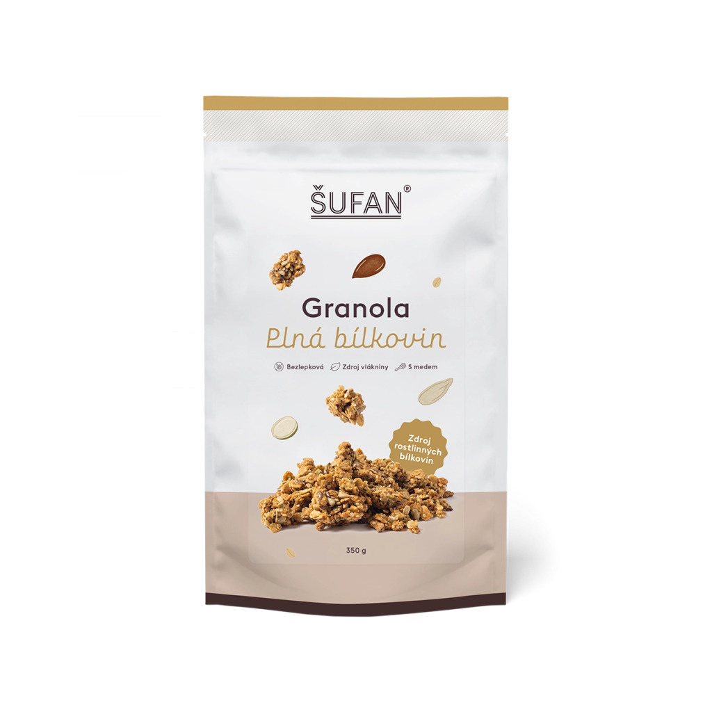 Proteinová granola ŠUFAN s vysokým obsahem bílkovin, balení
