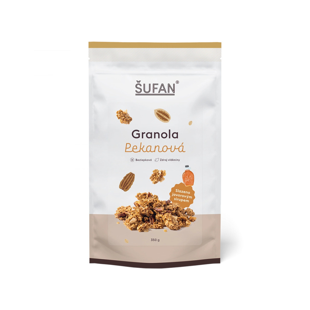 Pekanová granola ŠUFAN, celkový pohled na obal