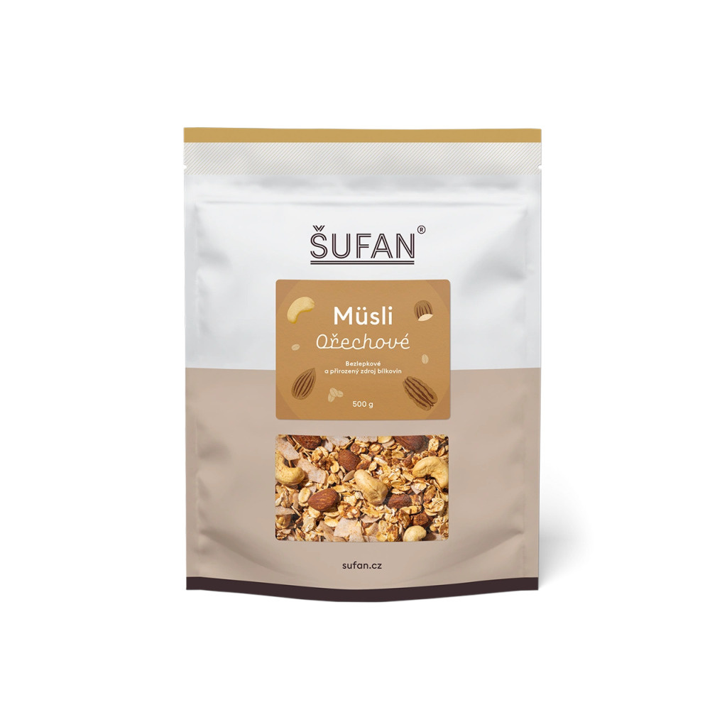 Ořechové müsli ŠUFAN, výrobek v prodejním balení