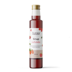 Jahodový sirup ŠUFAN v láhvi o objemu 500 ml