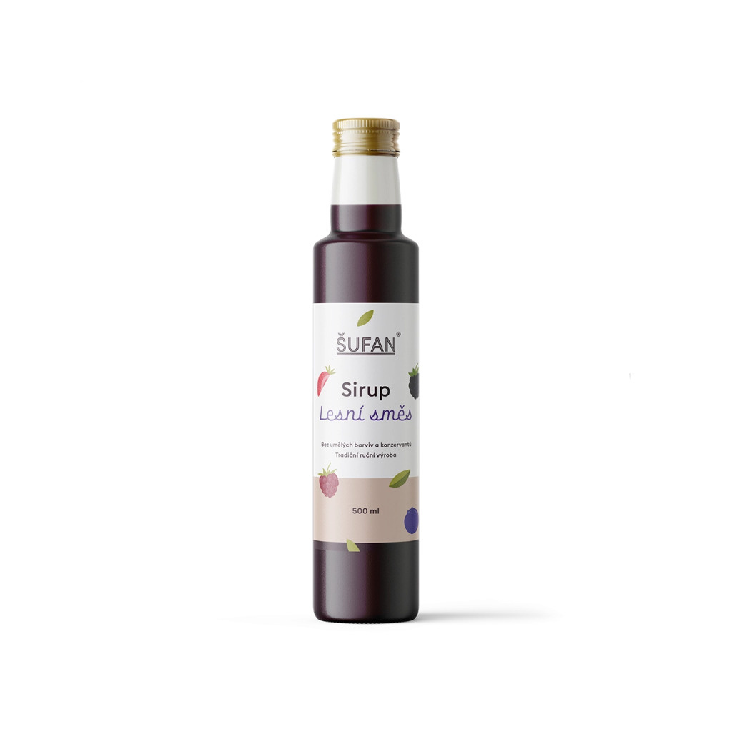 Sirup ŠUFAN s příchutí lesní směsi, láhev 500 ml