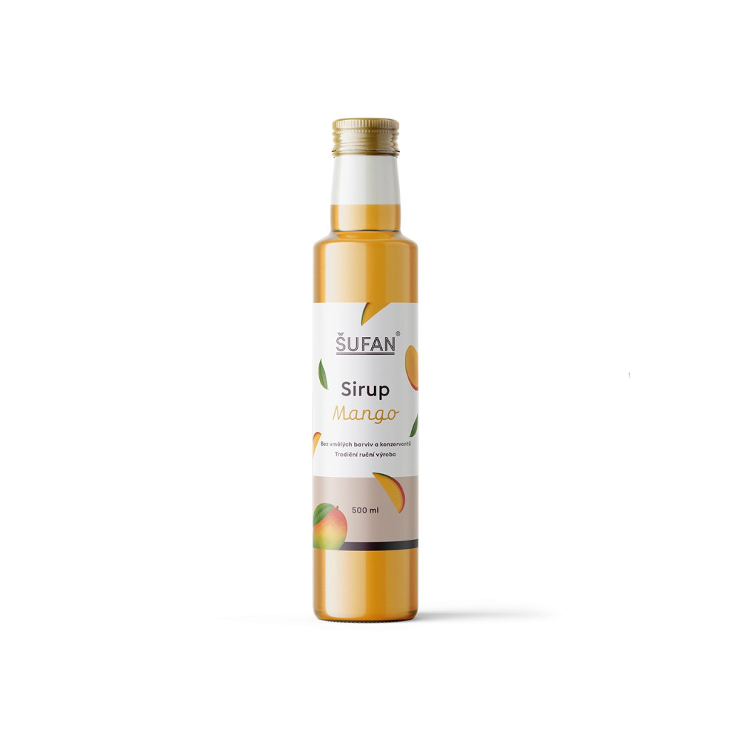 Mangový sirup ŠUFAN, láhev o objemu 500 ml
