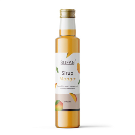 Mangový sirup ŠUFAN, láhev o objemu 500 ml