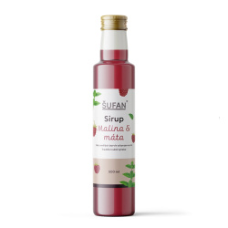 Malinový sirup s mátou ŠUFAN, láhev 500 ml